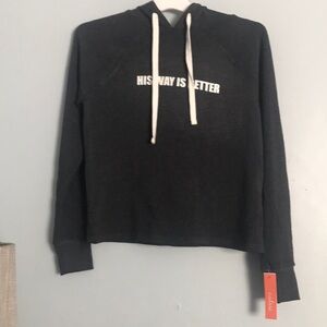 NWT Heather Gray Colsie w/ Vinyl Print Lightweight Sweatshirt Hoodie Size XS